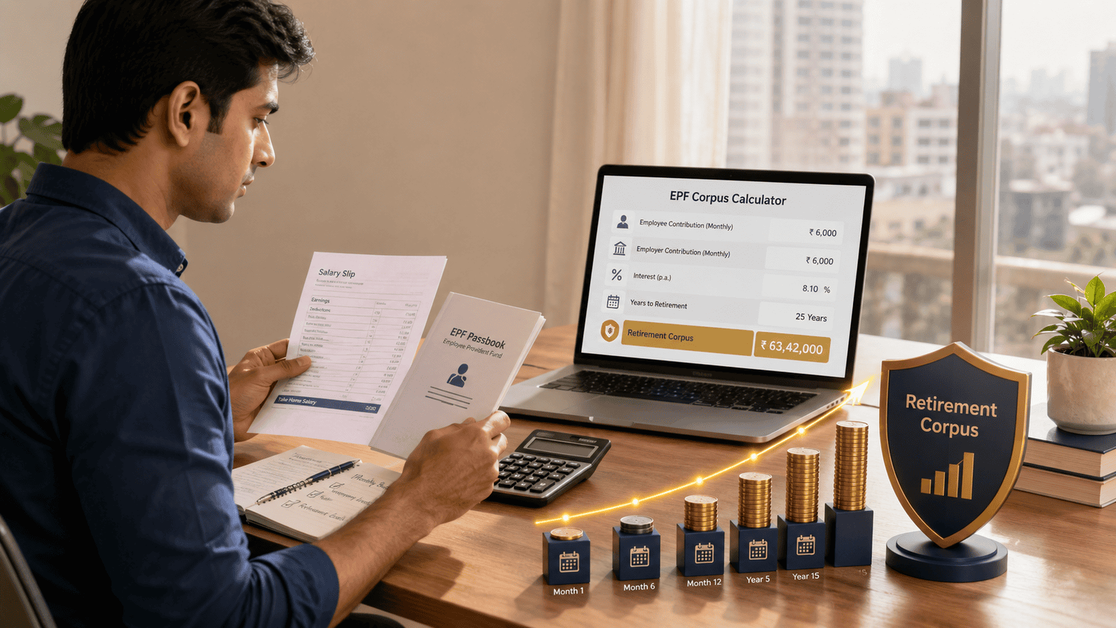 EPF Calculator India: Monthly Contribution and Retirement Corpus