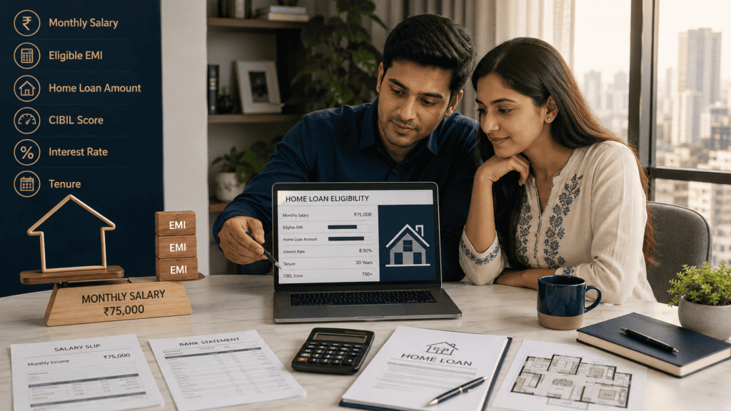 home loan eligibility 75000 salary india