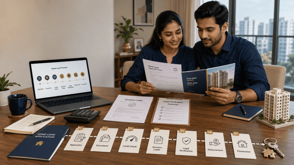 home loan process india step by step application to possession