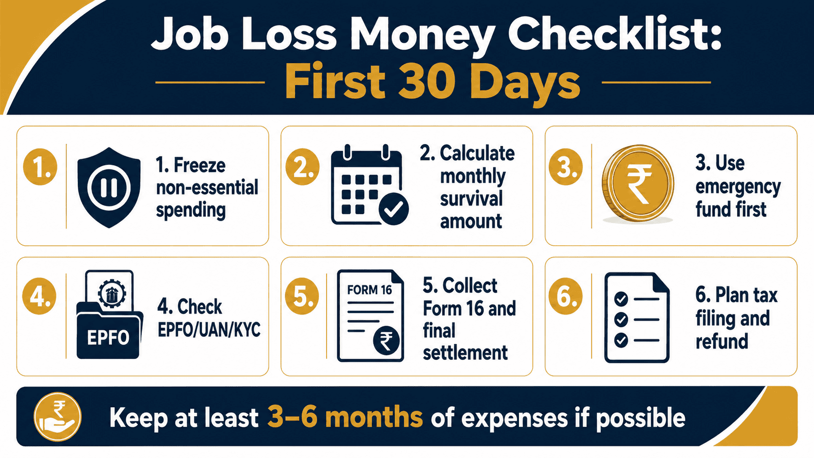 job loss money checklist first 30 days