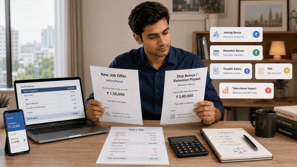 joining bonus vs retention bonus tax salary impact indiawebp