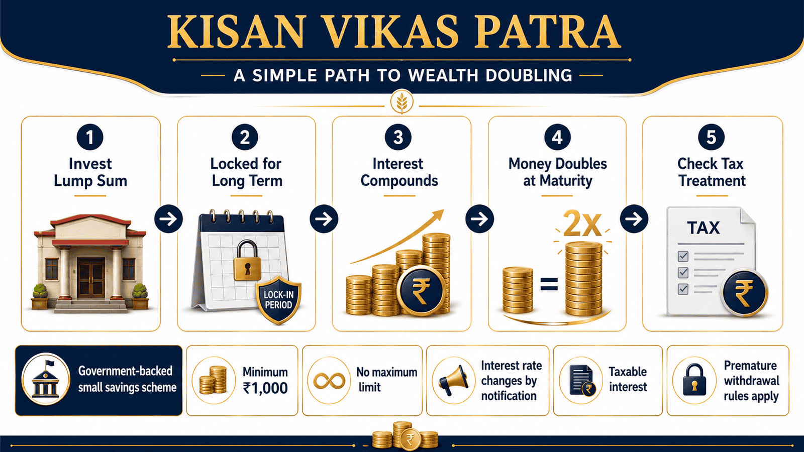 kisan vikas patra step by step investment infographicwebp
