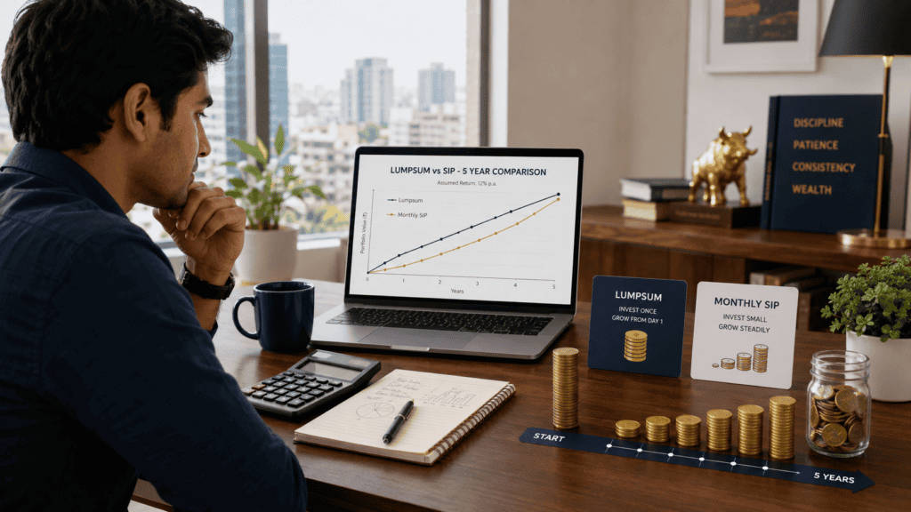 lumpsum vs sip calculator 5 year growth comparison