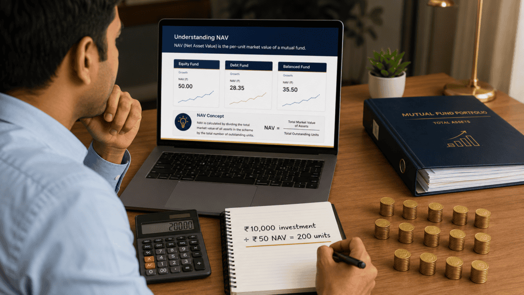 mutual fund nav meaning calculation example