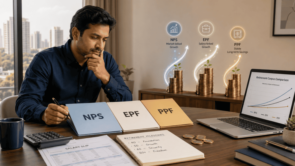 nps vs epf vs ppf retirement corpus calculator featured image