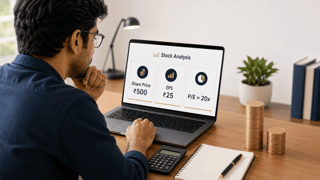 pe ratio meaning indian beginner investor stock analysis