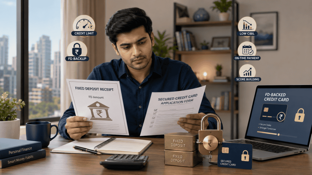 secured credit card low cibil fd backed card india