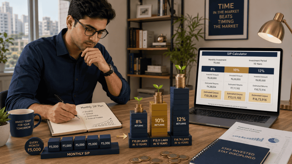 sip calculator 5000 monthly 10 years returns