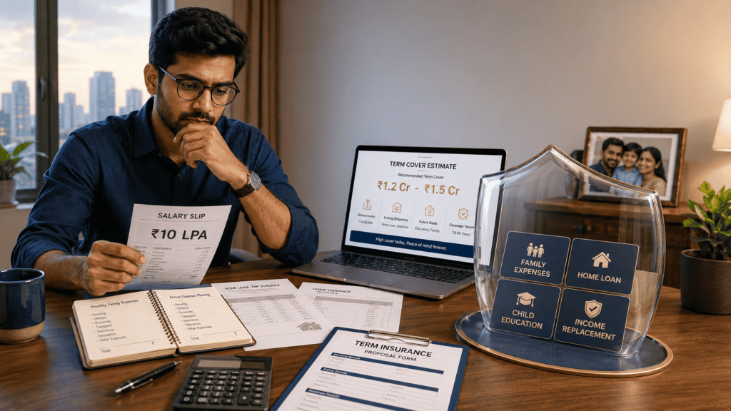 term insurance 10 lpa salary cover calculation india