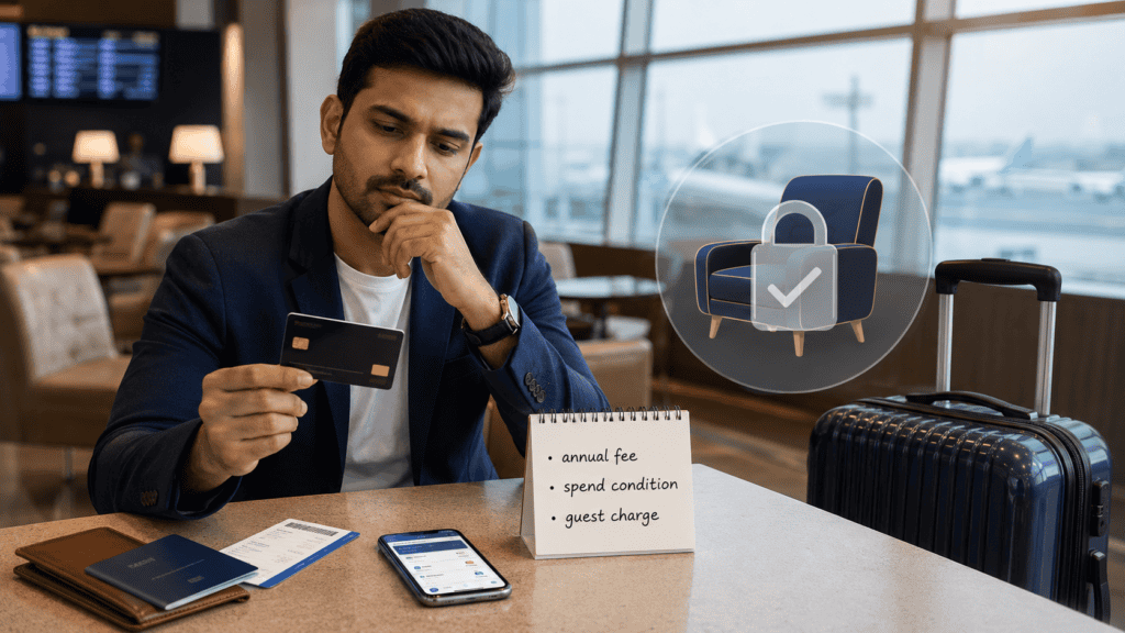 airport lounge access credit cards hidden fees conditions india