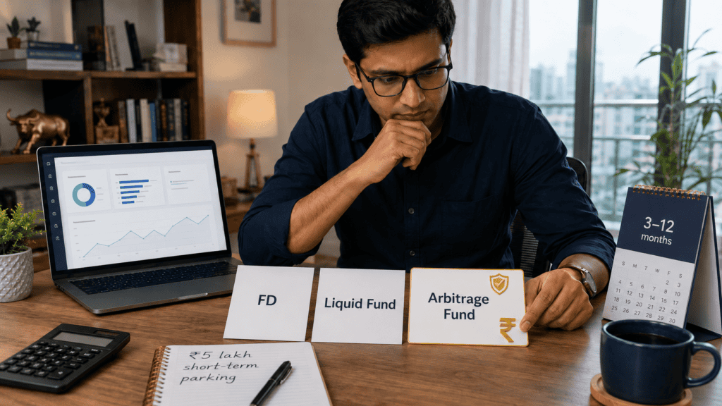 arbitrage funds tax advantage short term parking india