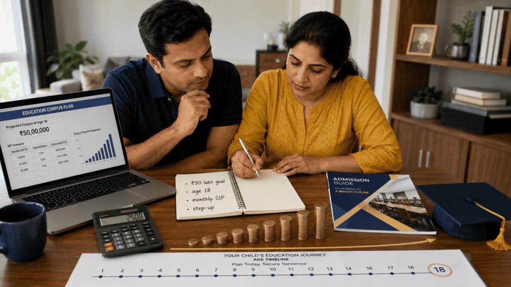 child education planning 50 lakh corpus age 18
