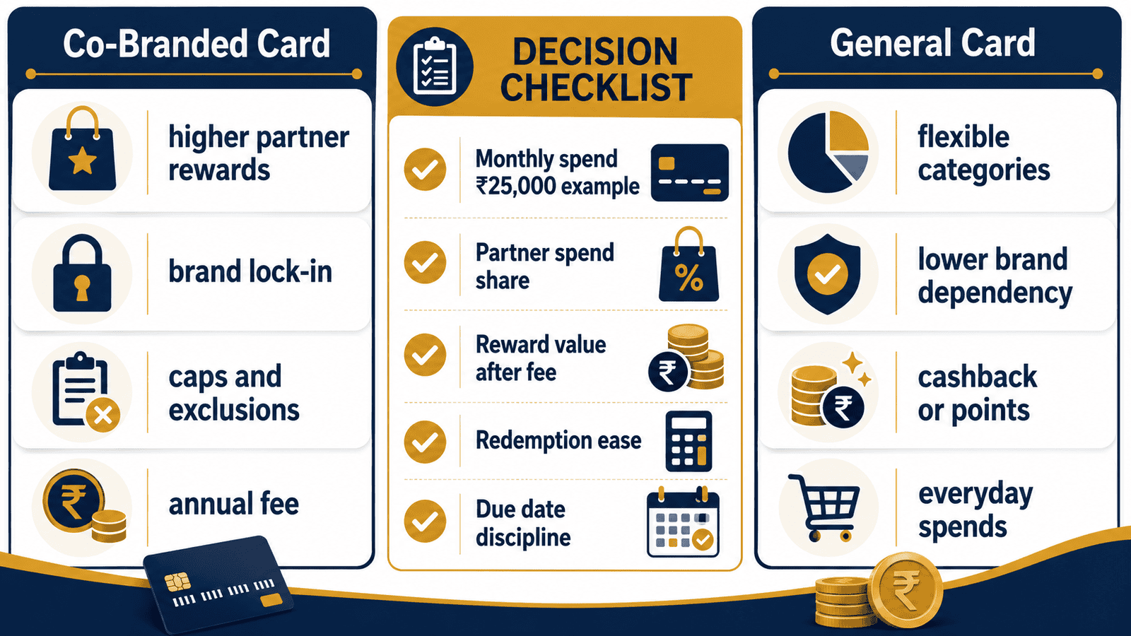 co branded vs general credit cards comparison infographic india