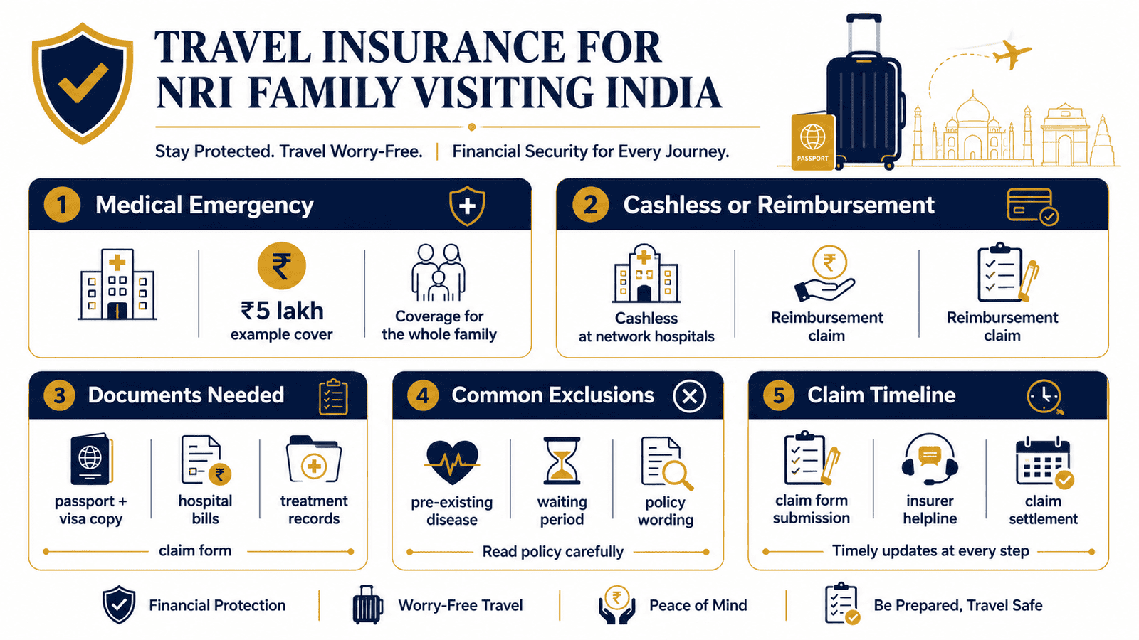 nri family travel insurance claim checklist infographicwebp
