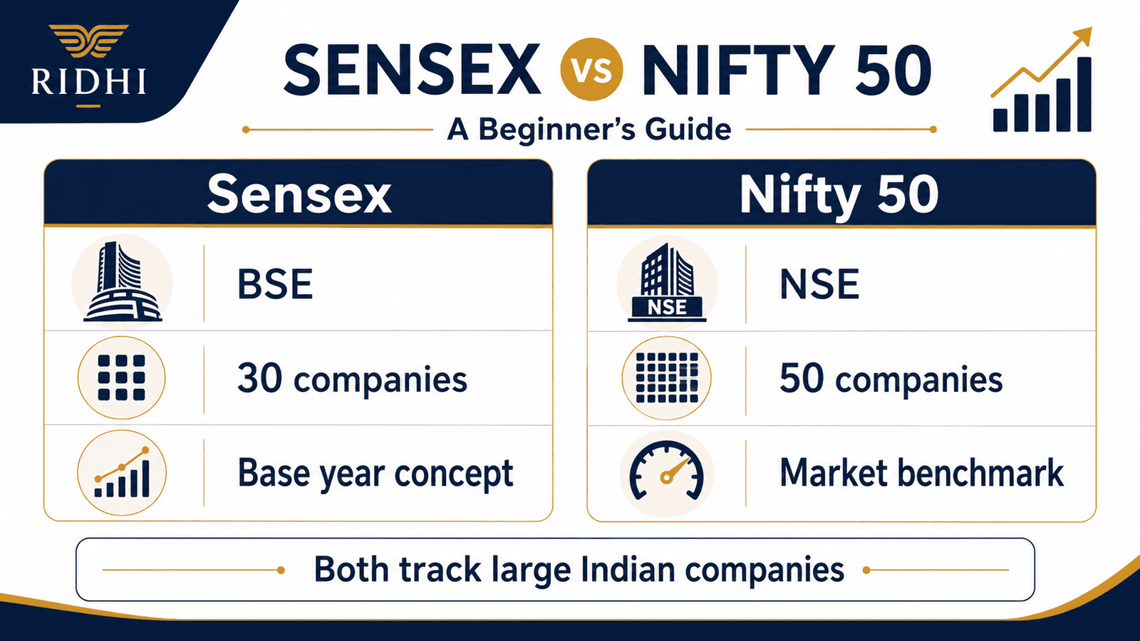sensex vs nifty comparison infographic beginners