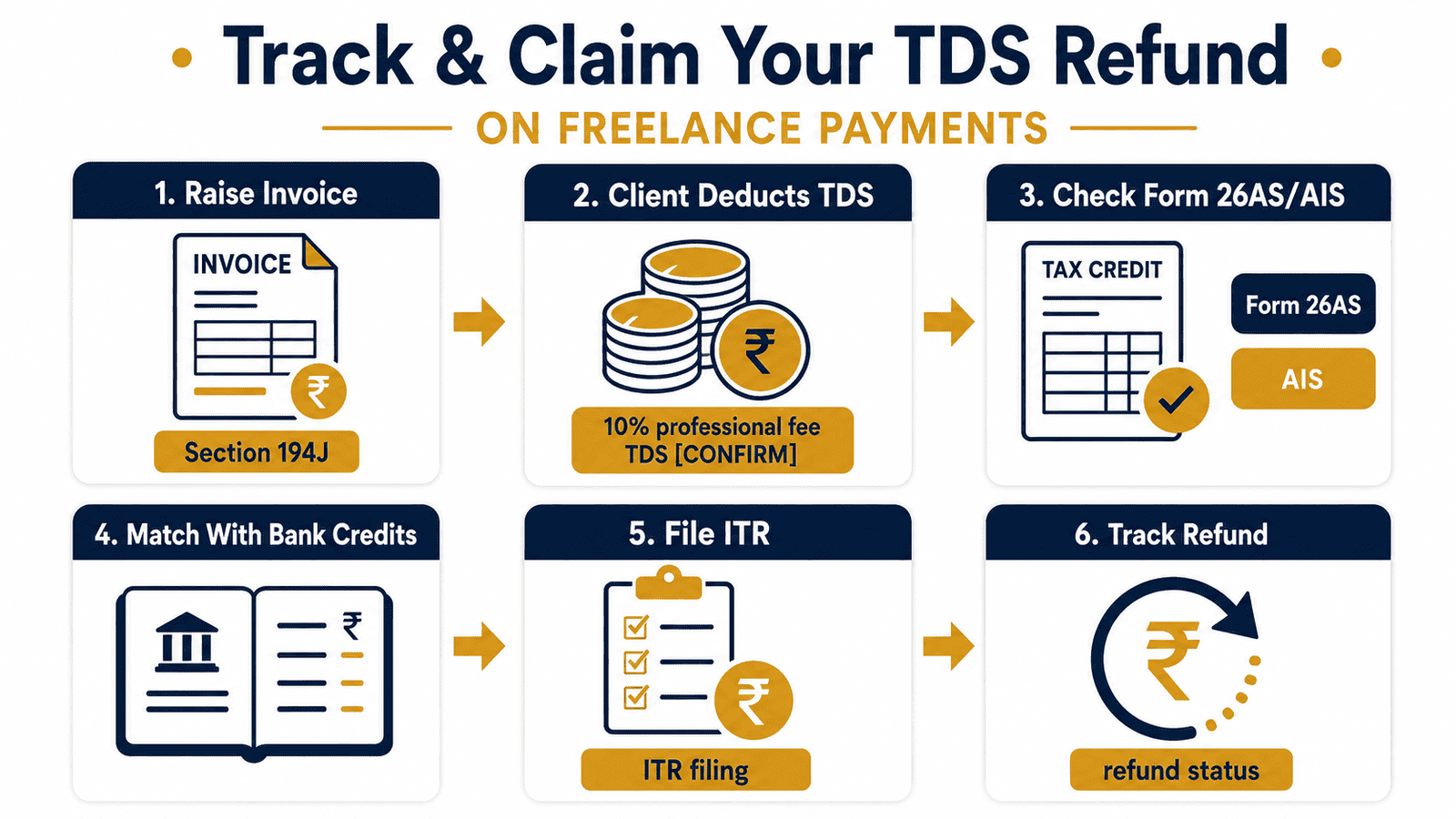 tds refund process freelance payments india infographic